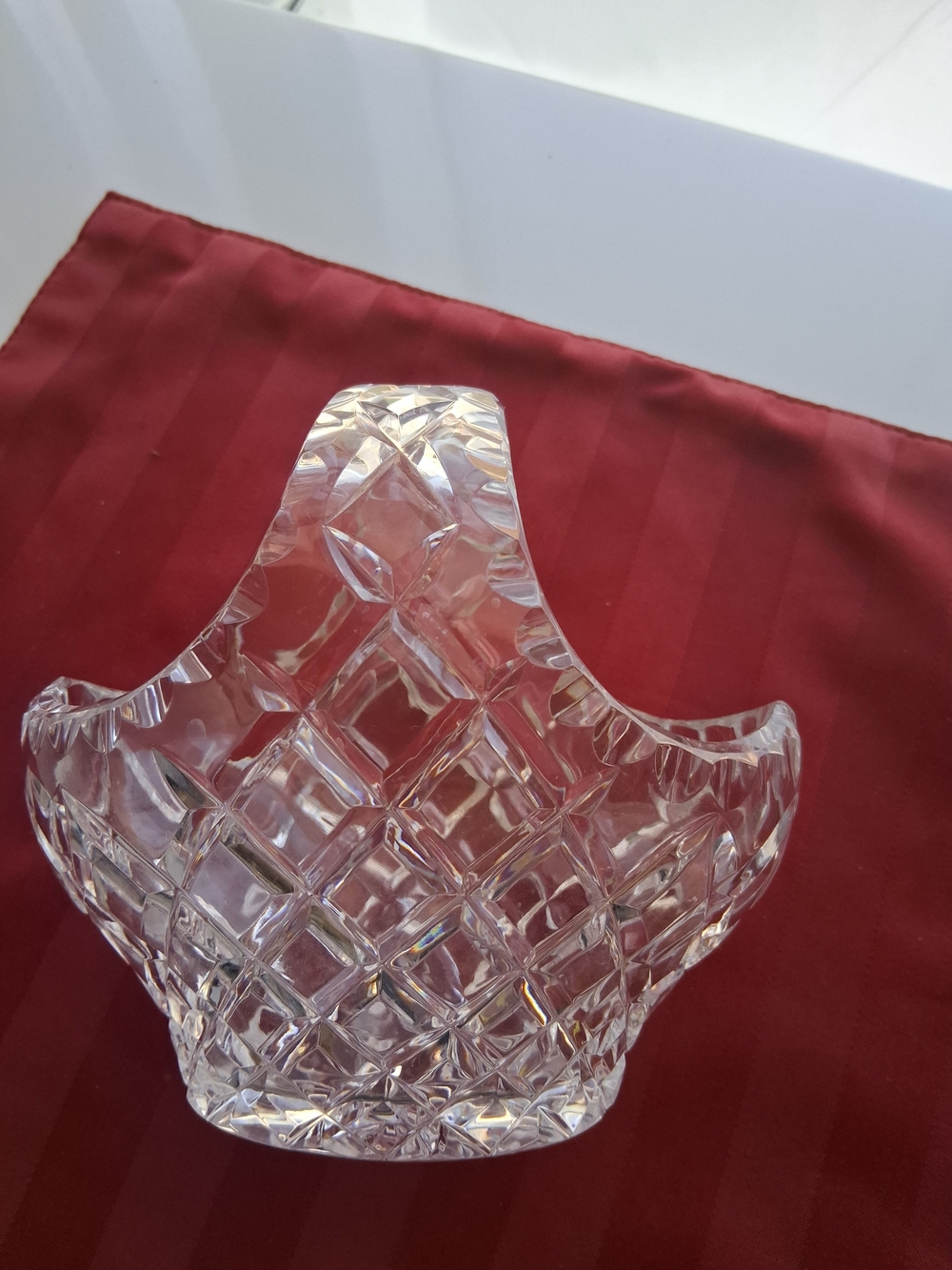 Clear Crystal Cut Decorative Basket - Home Art